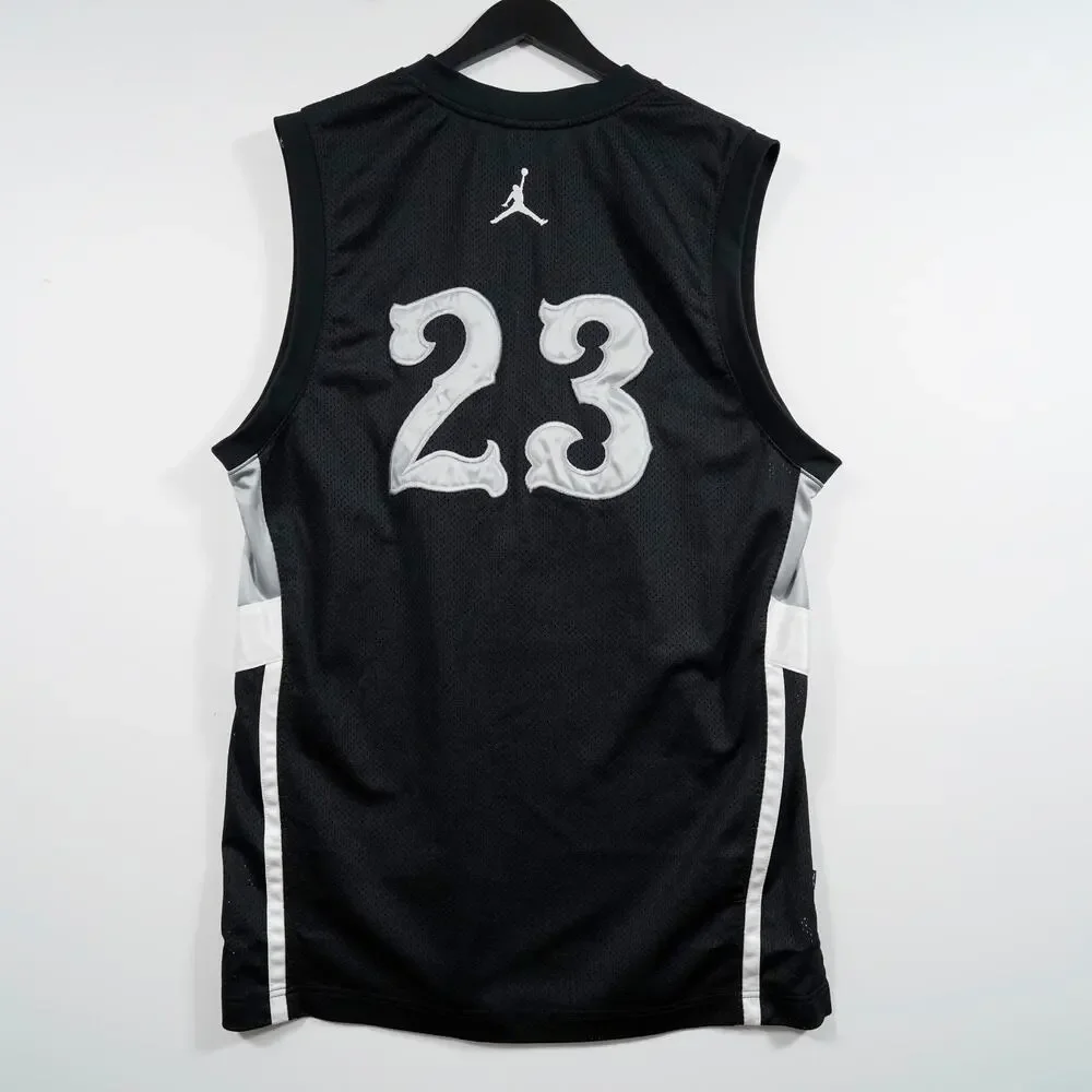 Jordan Jumpman Air Mesh Basketball Jersey Black White Gray Men’s Size L